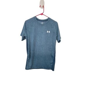 Under Armour fitted run top blue men size small